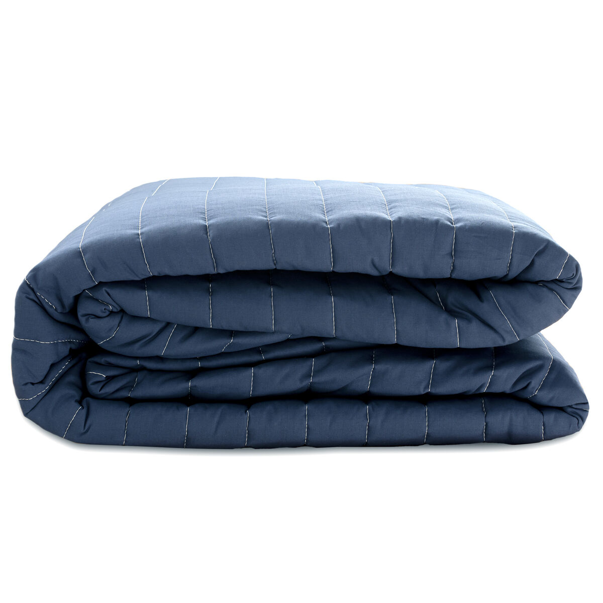 Sengetæppe med to sider HappyFriday Basic Dash Hvid Marineblå 180 x 260 cm